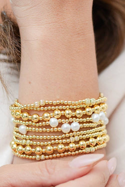 6mm Stretch Bead Bracelet with 3mm Bead Accents