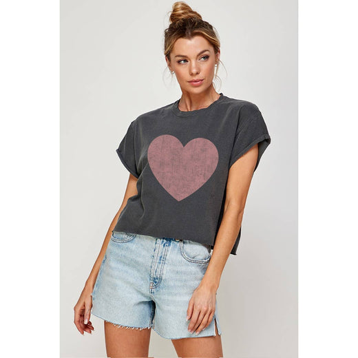 Heart Graphic Crop Top