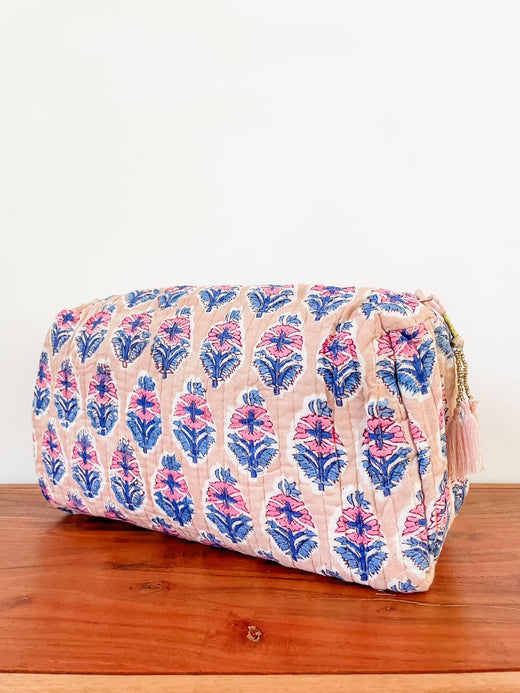 Quilted Block Print Pouch
