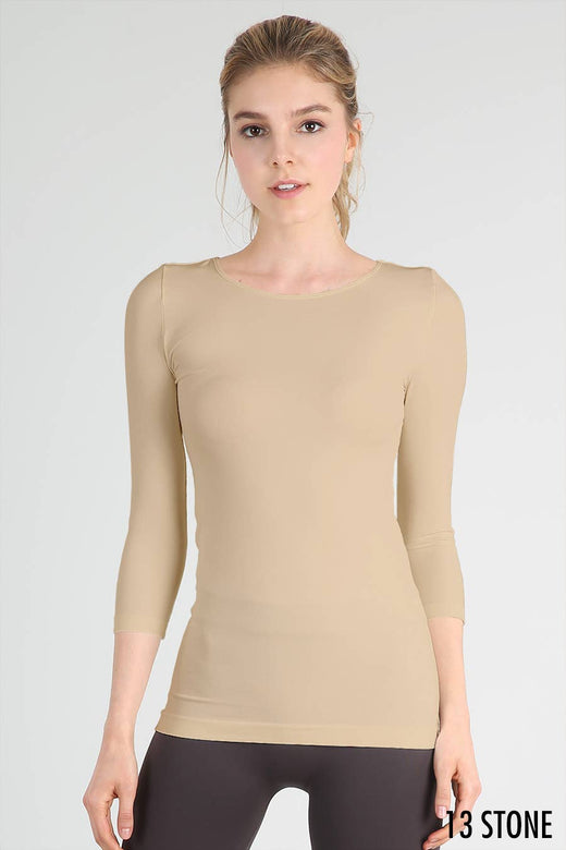 Nikibiki 3/4 Sleeve Crew Neck Top