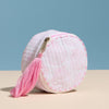 Quilted Round Coin Pouch with Tassel