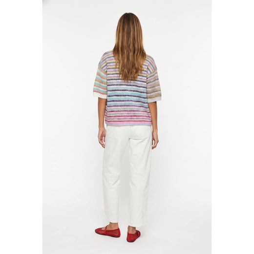 Rainbow Stripe Button Cardigan