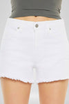 High Rise White Jean Shorts