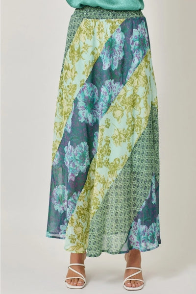 Mixed Print Skirt