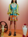 Balloon Sleeve Print Mini Dress