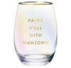 Gold Foil Stemless Wine Glass