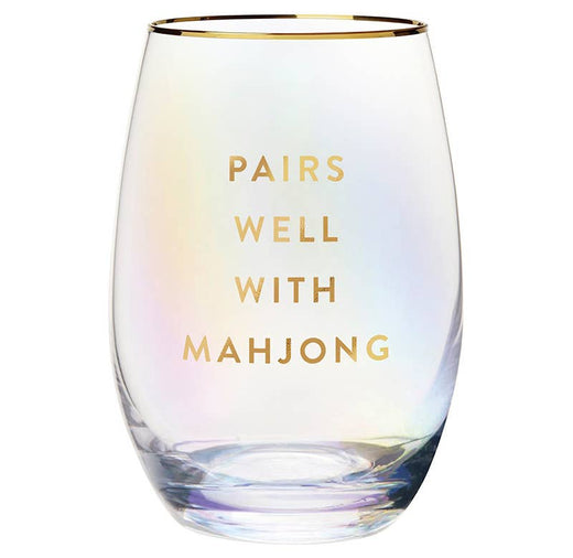 Gold Foil Stemless Wine Glass