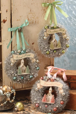 Bethany Lowe Pastel Wreath-Aqua