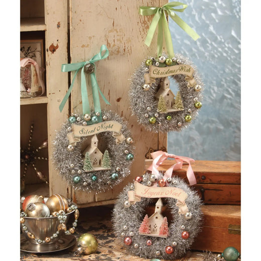 Bethany Lowe Pastel Wreath-Green