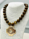 Quatrefoil Pendant on Beaded Necklace
