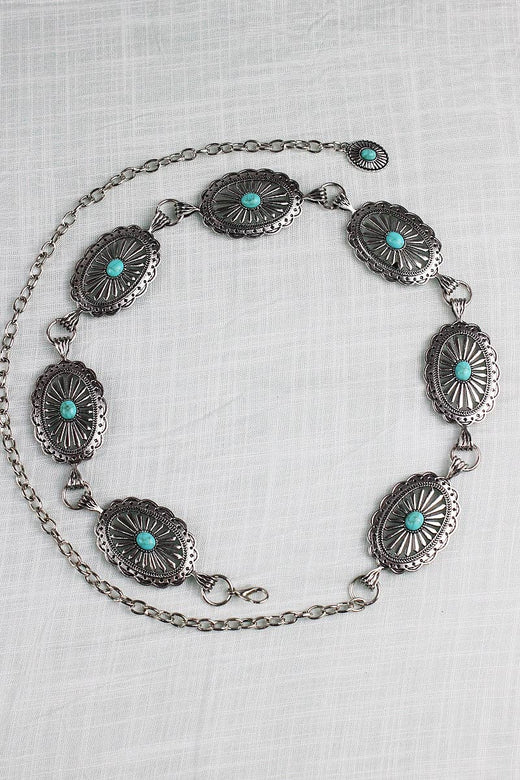 Vintage Turquoise Chain Belt
