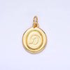 Letter Initial Engraved Stamped Oval Charm