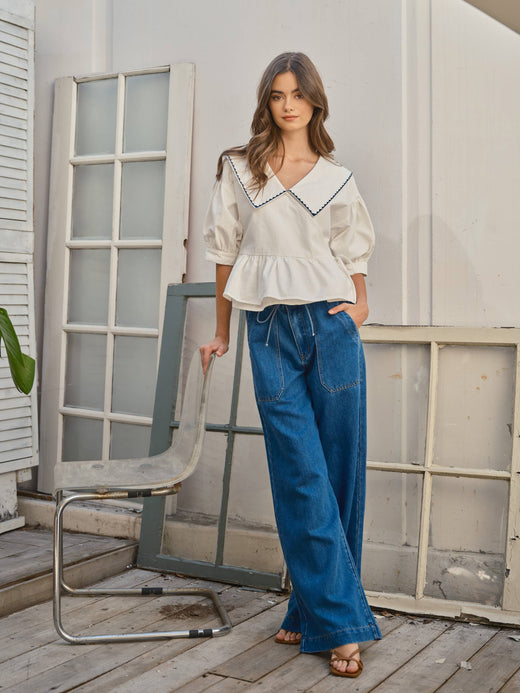 Soft Denim Straight Pants