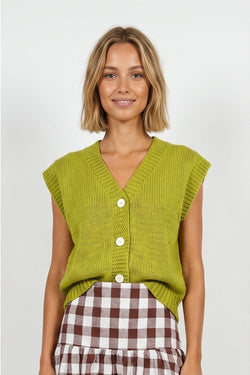 V neck button up vest