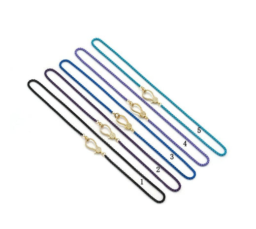 Enamel box chain necklace with Gold Clasp