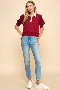 Collared Button Down Top