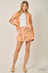 Floral Print Pull-On Shorts
