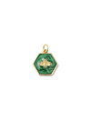 Gold and Green Hexagon Bee Charm