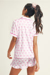 Pink Bow Ruffled Pajama Set