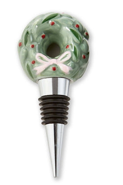 Very Merry Wreath Bottle Stopper