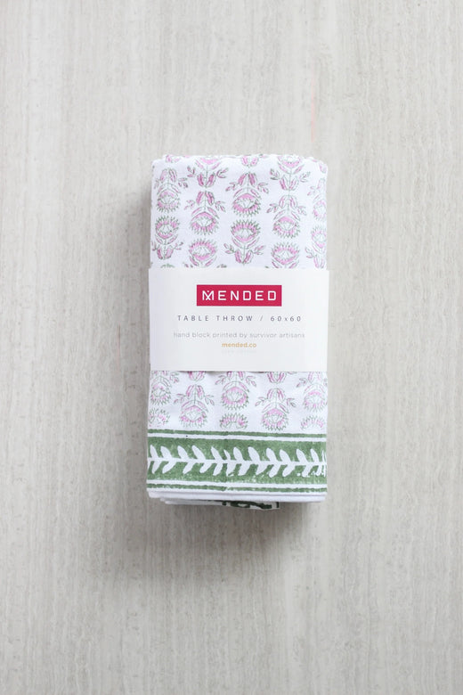 Block Print Tablecloth - 60 x 60