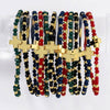 4mm Crystal Stretch Bracelet with Single Cross