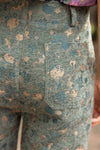 Gold Button Velvet Jaquard Wide Leg Pants