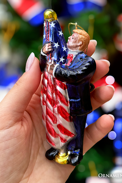 Donald Trump American Flag Ornament