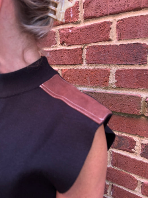 Suede Shoulder Detail Vest