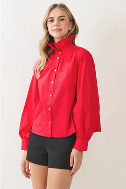 Holiday Ruffled Sleeve Shirt