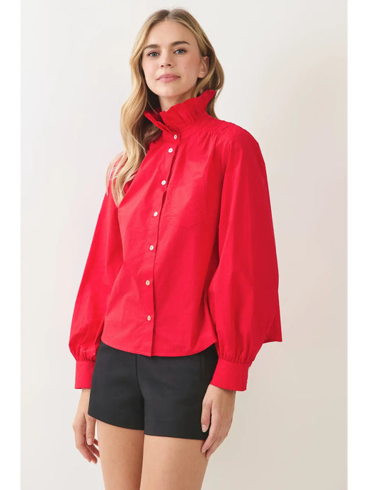 Holiday Ruffled Sleeve Shirt