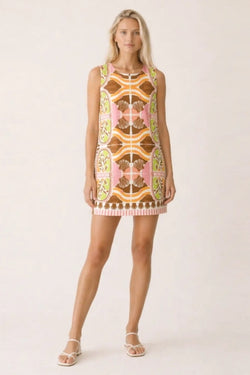 Seaside Mosaic Shift Mini Dress