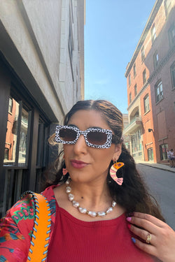 Spot Me If You Can Mixed Print Sunglasses