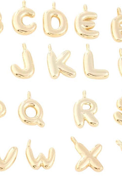 Initial Charm - Gold Clip on Bubble