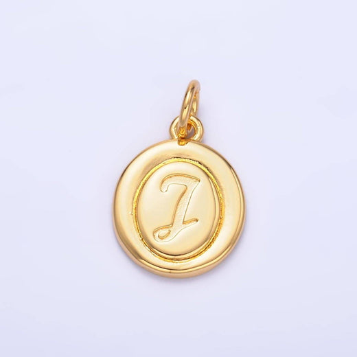 Letter Initial Engraved Stamped Oval Charm