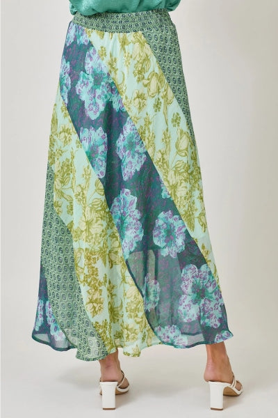 Mixed Print Skirt