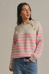 Striped Mock Neck Sweater