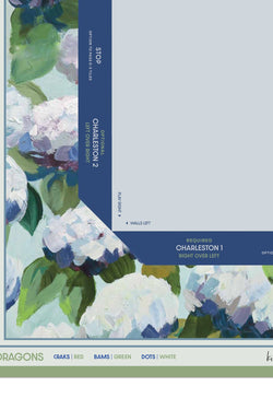 Mahjong Mat - Coastal Hydrangea by Kim Hovell