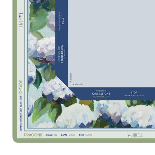 Mahjong Mat - Coastal Hydrangea by Kim Hovell