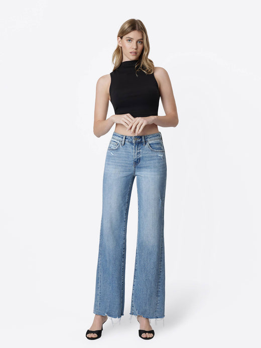 High Rise Slant Vintage Flare JeansI