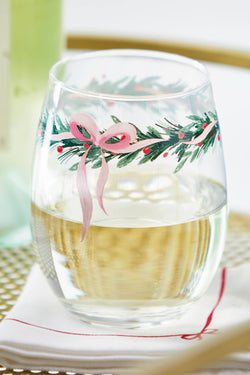 Very Merry Stemless Wine Glass