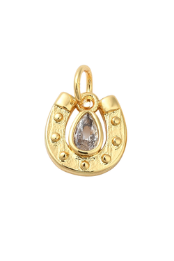 Gold Studded Horseshoe Charm