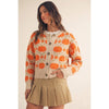 Vintage Pumpkin Blossom Knit Cardigan
