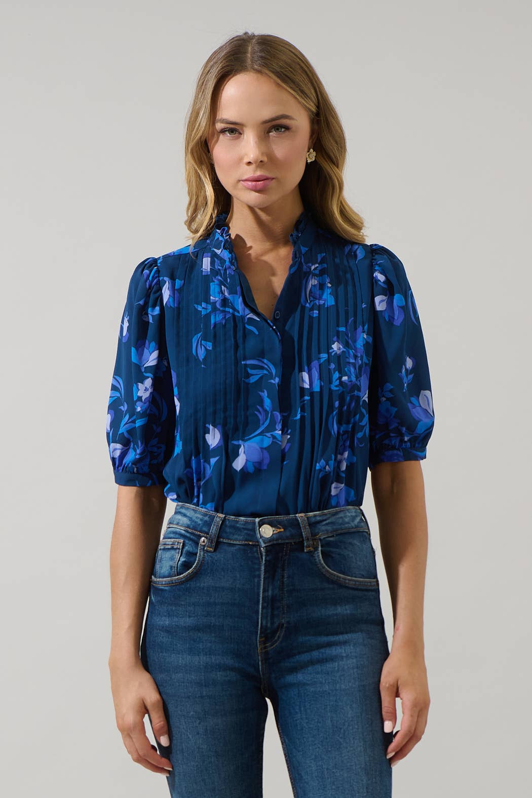 Niva Floral Elysia Pleated Shirt