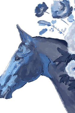 Cobalt Horse Print