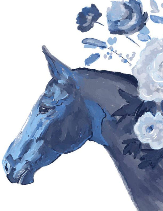 Cobalt Horse Print