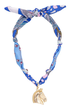 Ash Horse Head Scarf Necklace