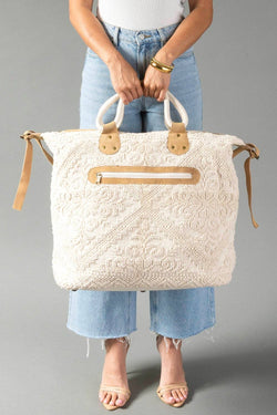 Cream Textured Tote