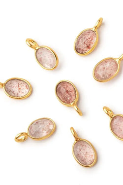 Vermeil Bezel Rose Cut Oval Charm