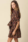 Vienna Printed Tie-Waist Mini Dress